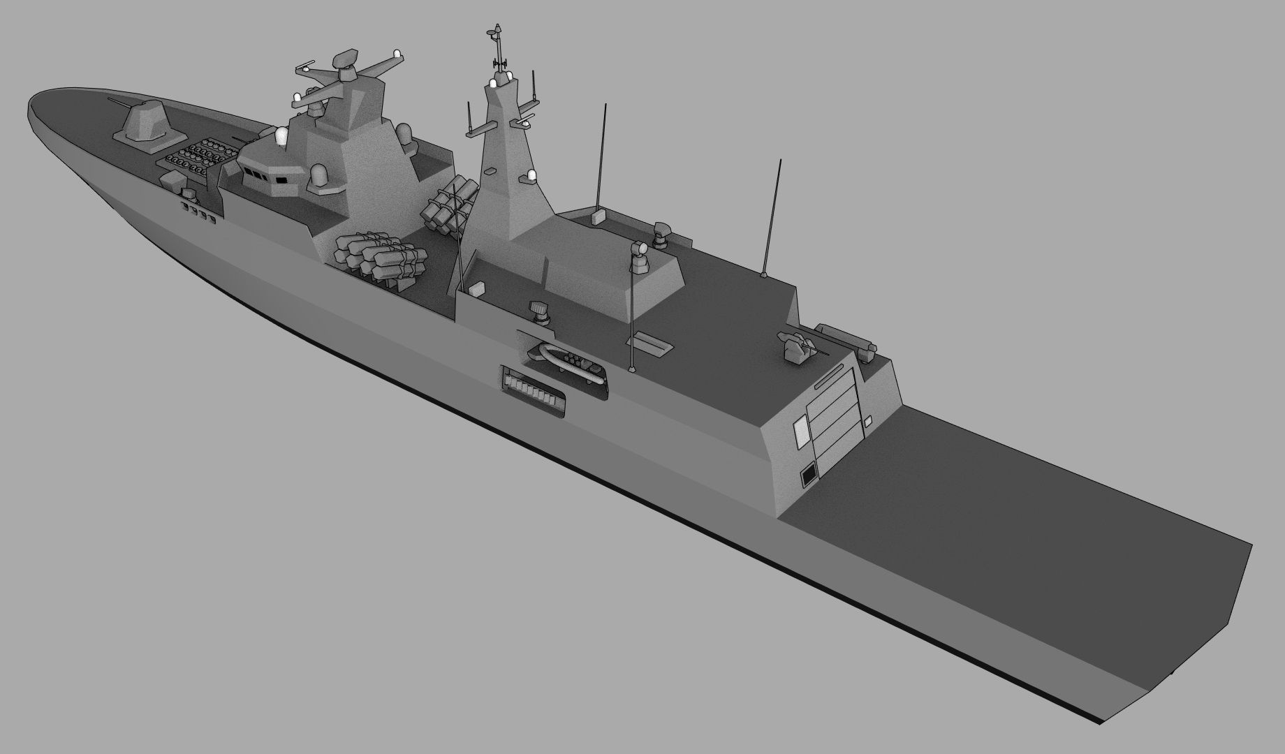 FFG MEKO A-200AN class Low-poly 3D model_5