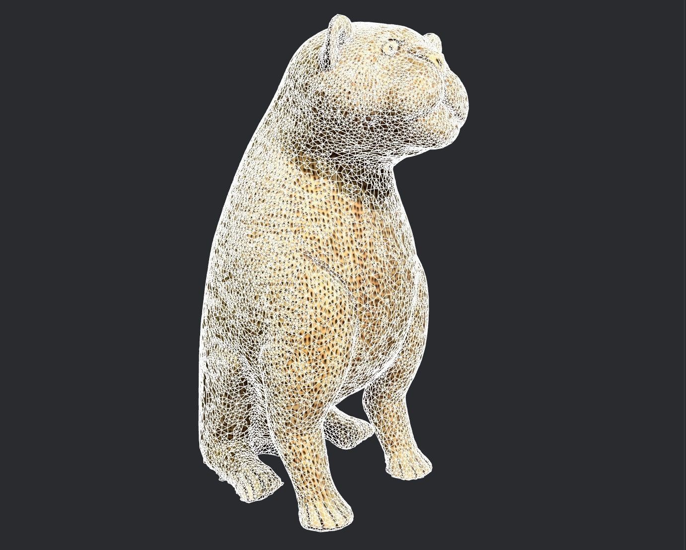 Jaguar Wood Sculpture 3D model_6