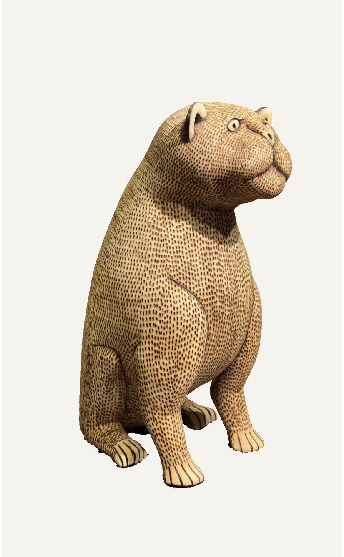 Jaguar Wood Sculpture 3D model_4