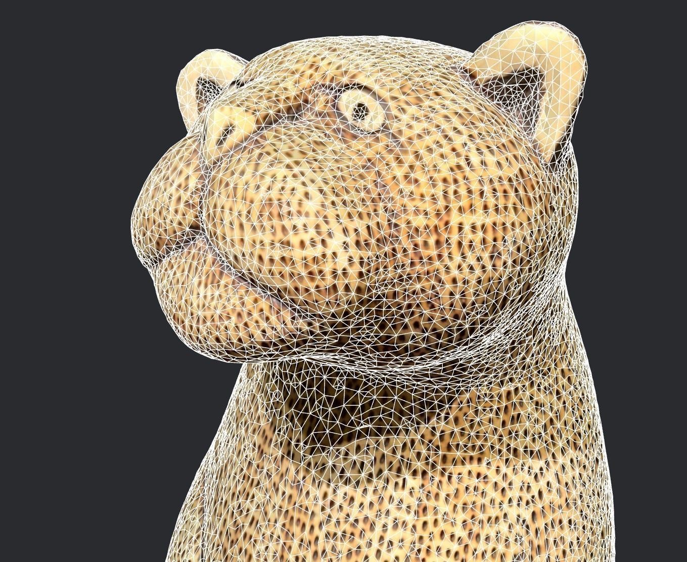 Jaguar Wood Sculpture 3D model_8