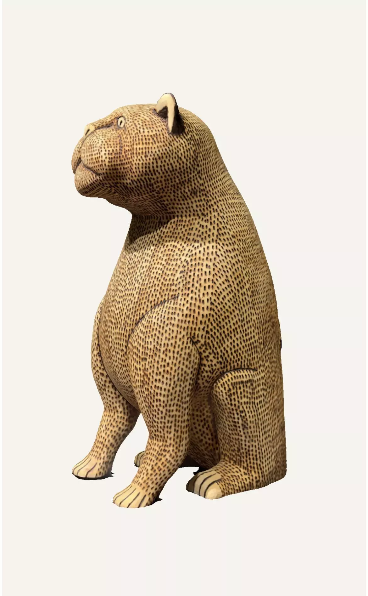 Jaguar Wood Sculpture 3D model_0