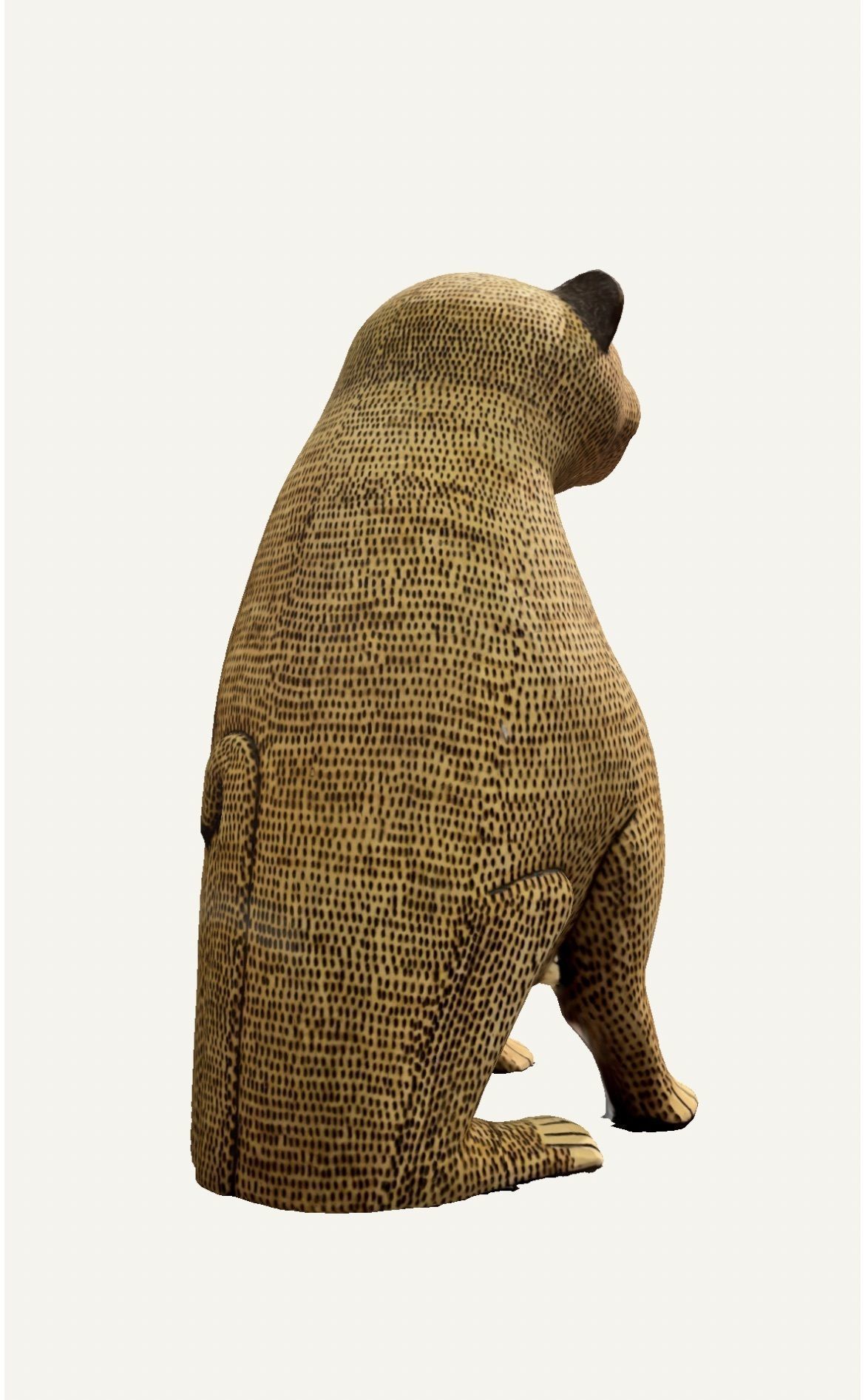 Jaguar Wood Sculpture 3D model_3