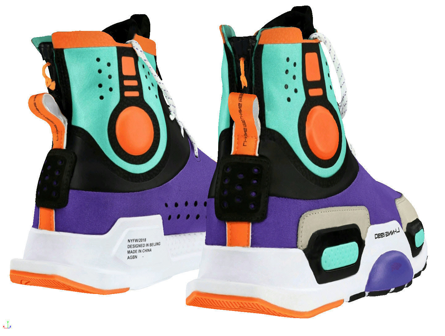 Cyberpunk fashion sneaker scifi future shoes footwear 3D model_4