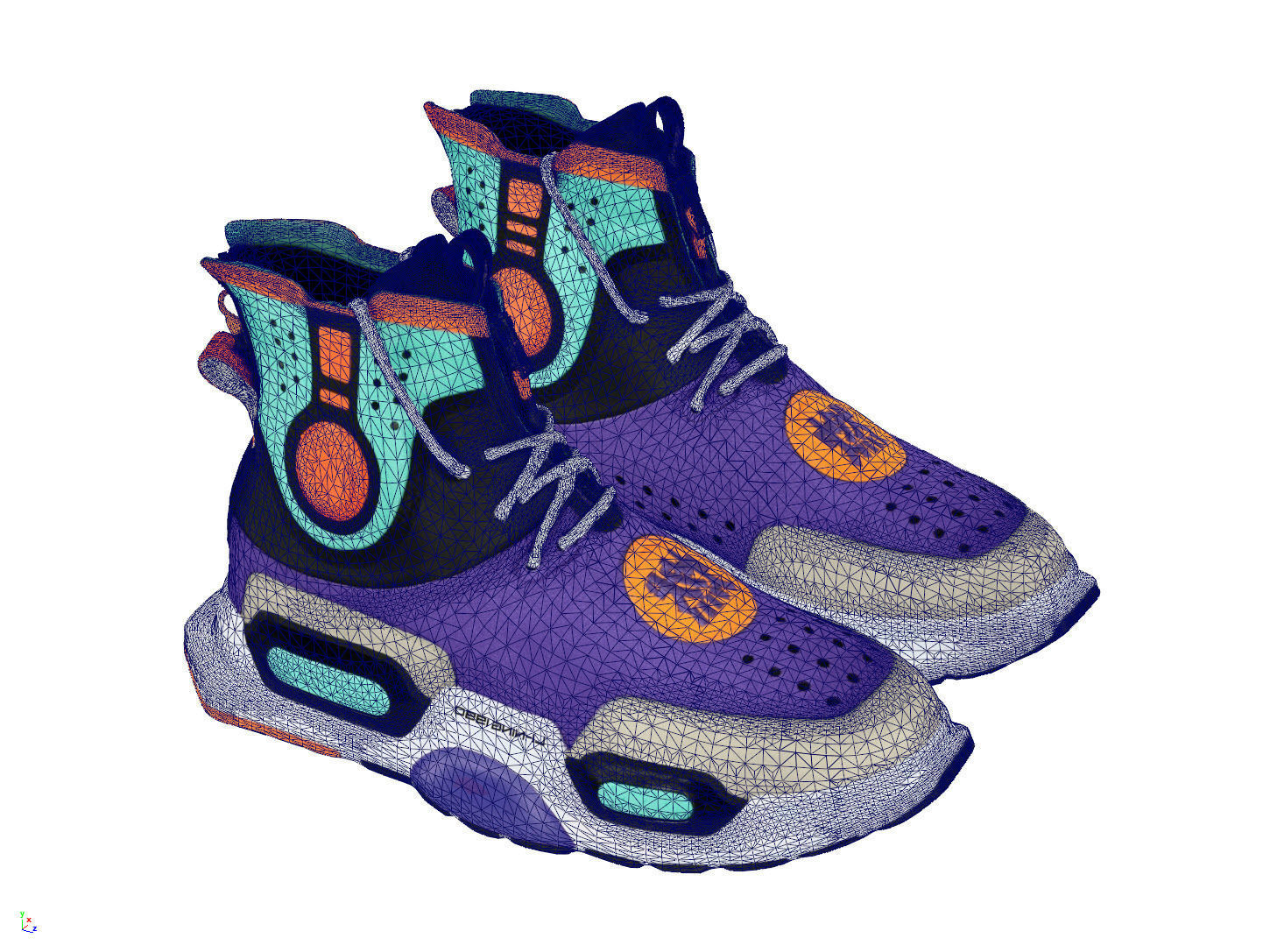 Cyberpunk fashion sneaker scifi future shoes footwear 3D model_9