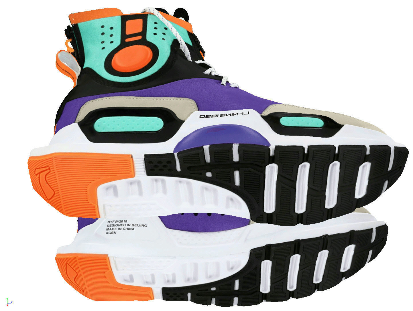 Cyberpunk fashion sneaker scifi future shoes footwear 3D model_6