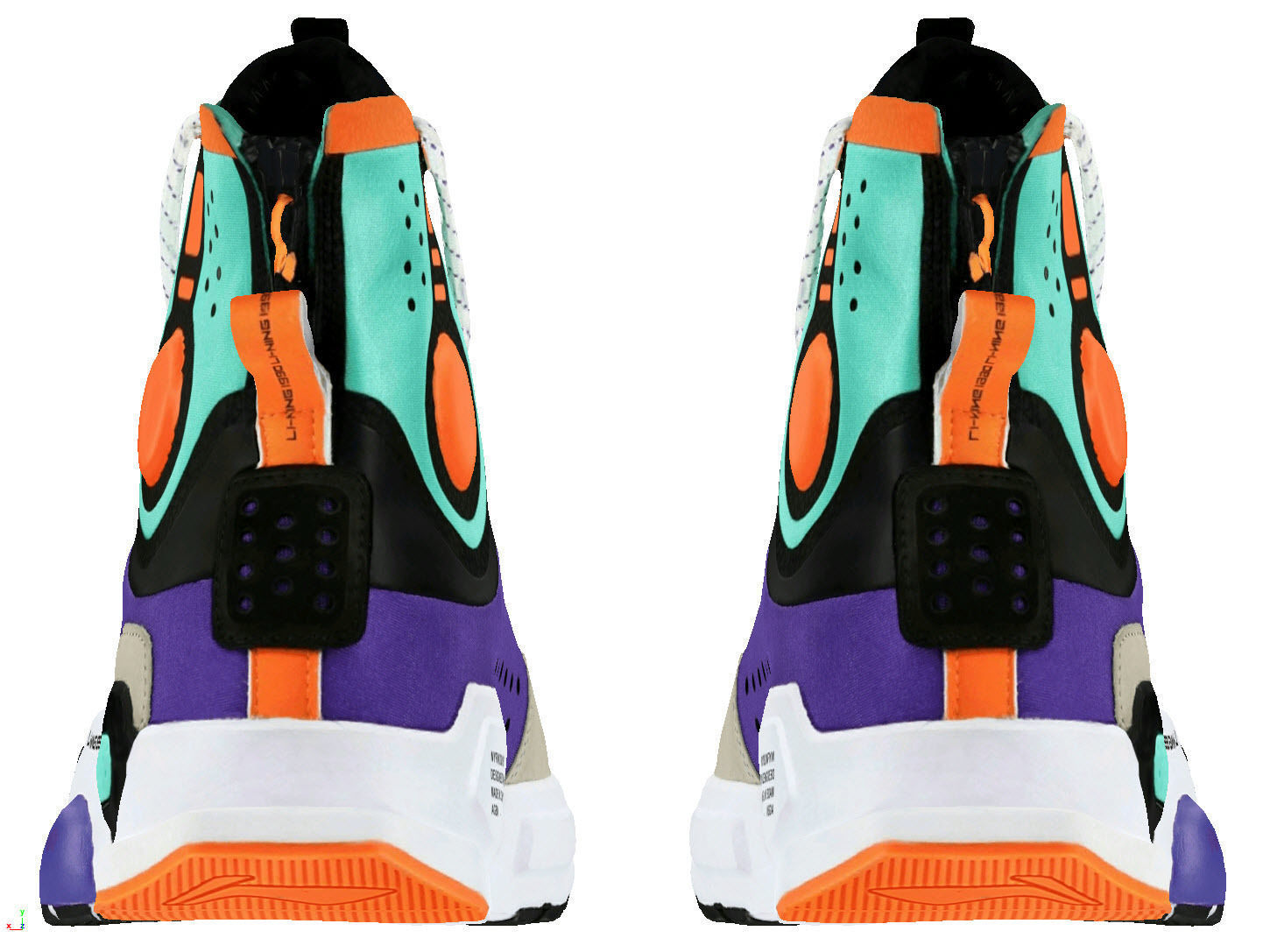 Cyberpunk fashion sneaker scifi future shoes footwear 3D model_5