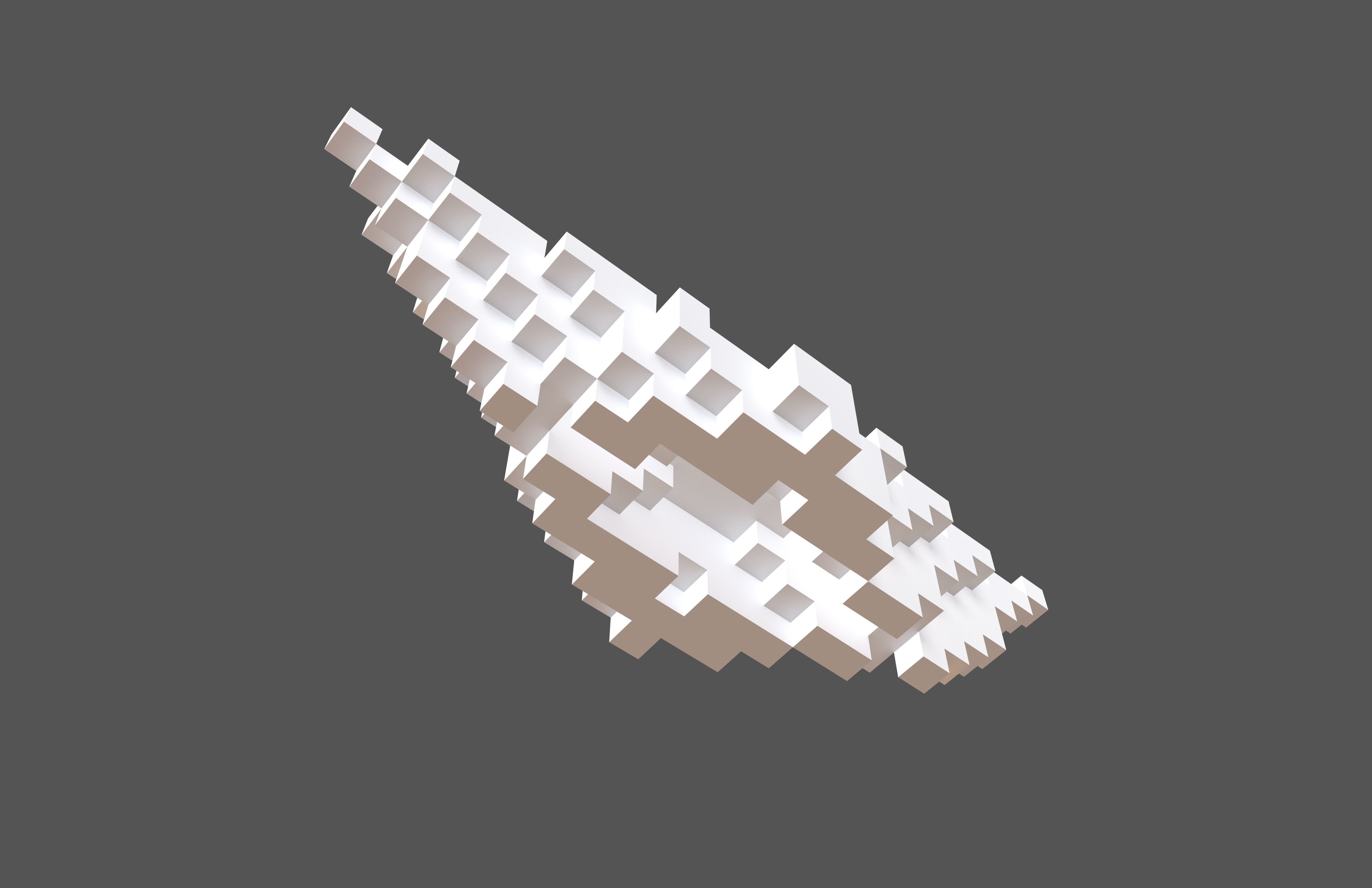 Voxel Boat v1 001 Low-poly 3D model_3