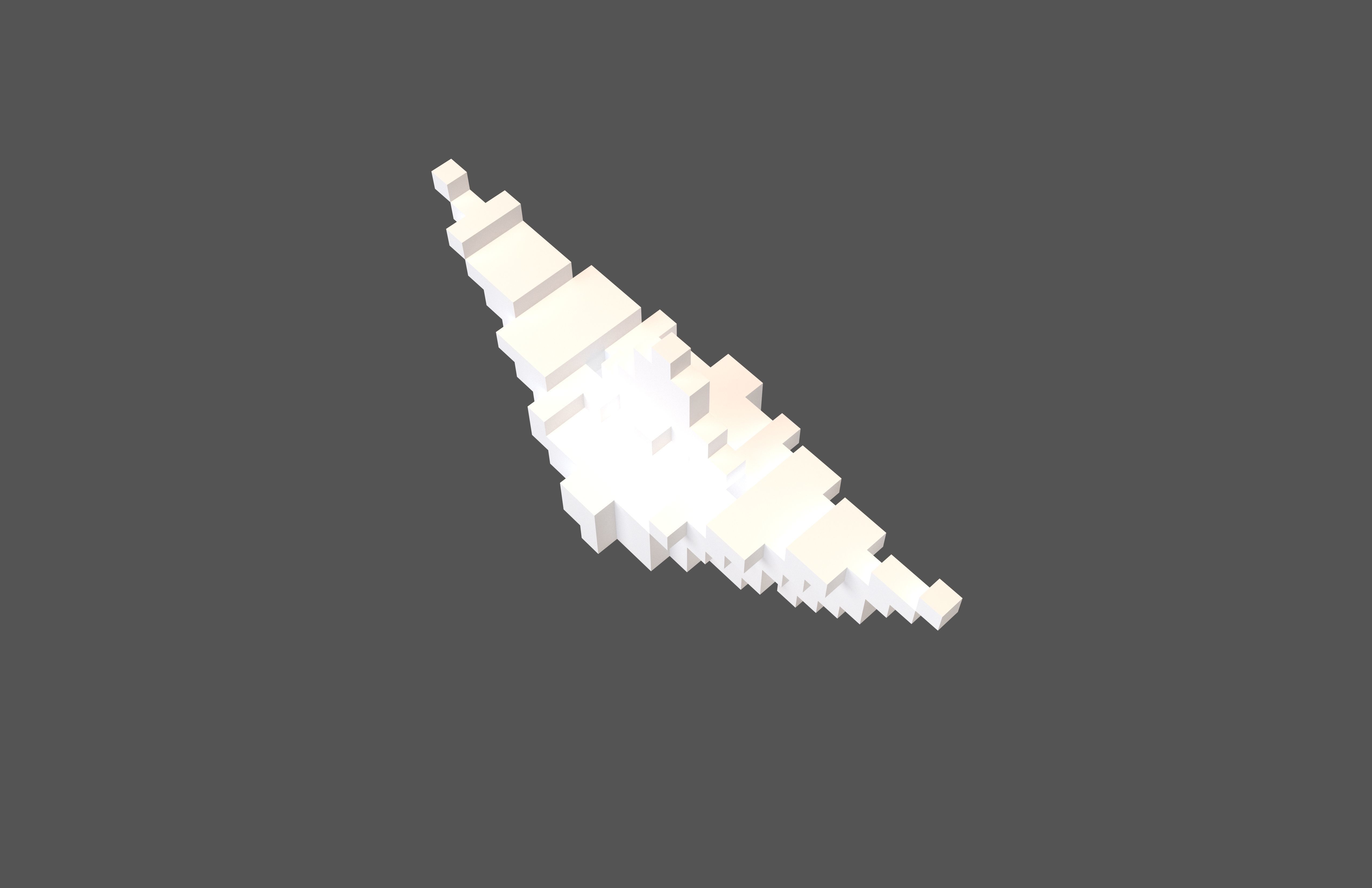 Voxel Boat v1 001 Low-poly 3D model_2