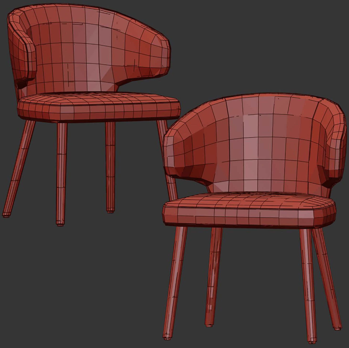 Modern dining chair 3D model_8