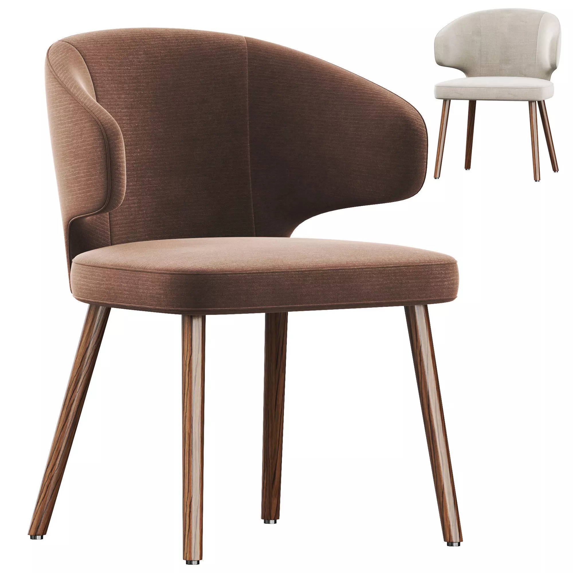 Modern dining chair 3D model_0