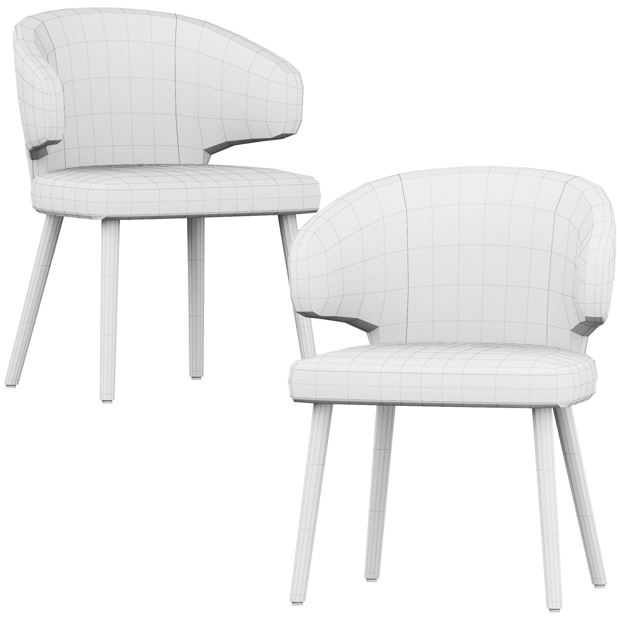 Modern dining chair 3D model_5