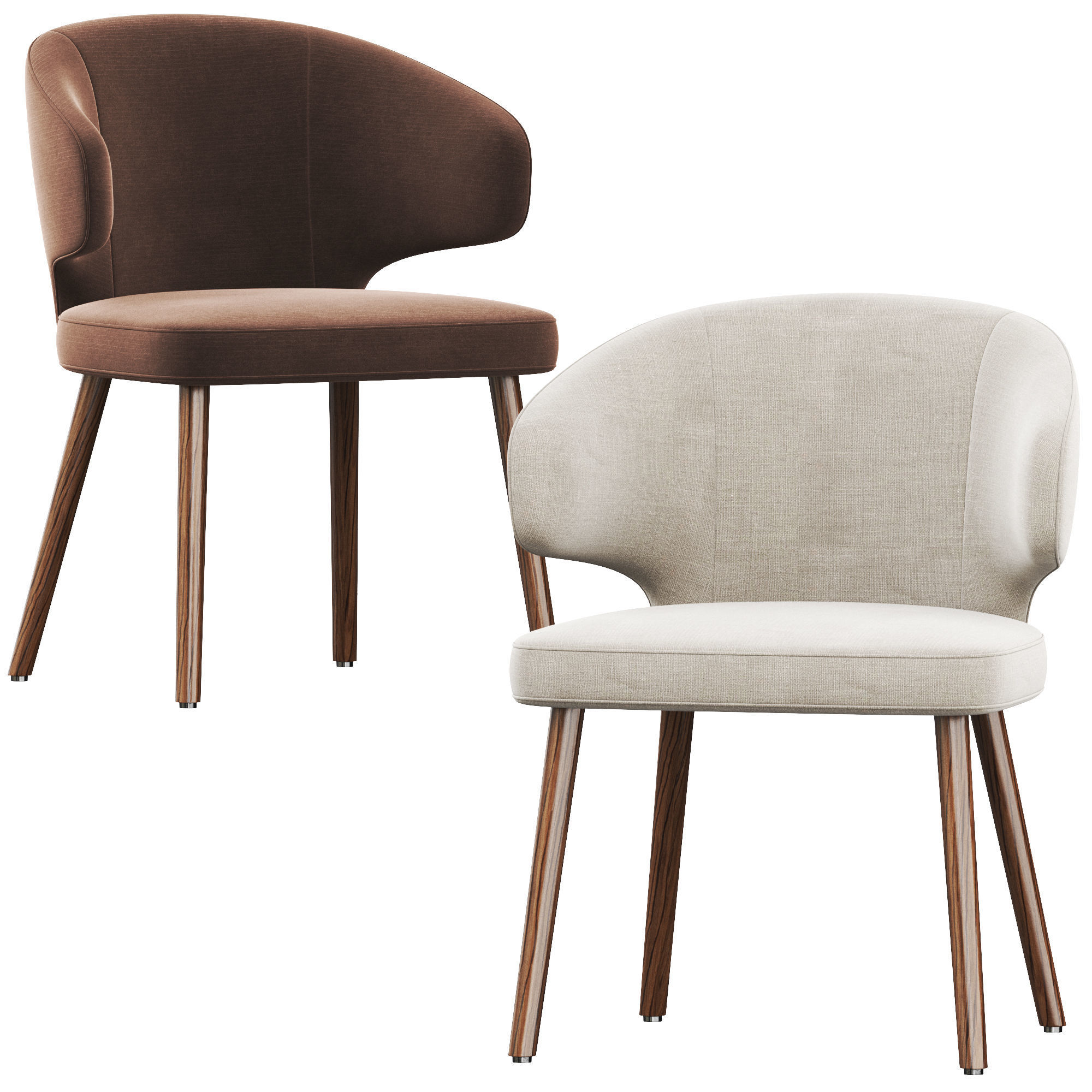 Modern dining chair 3D model_4