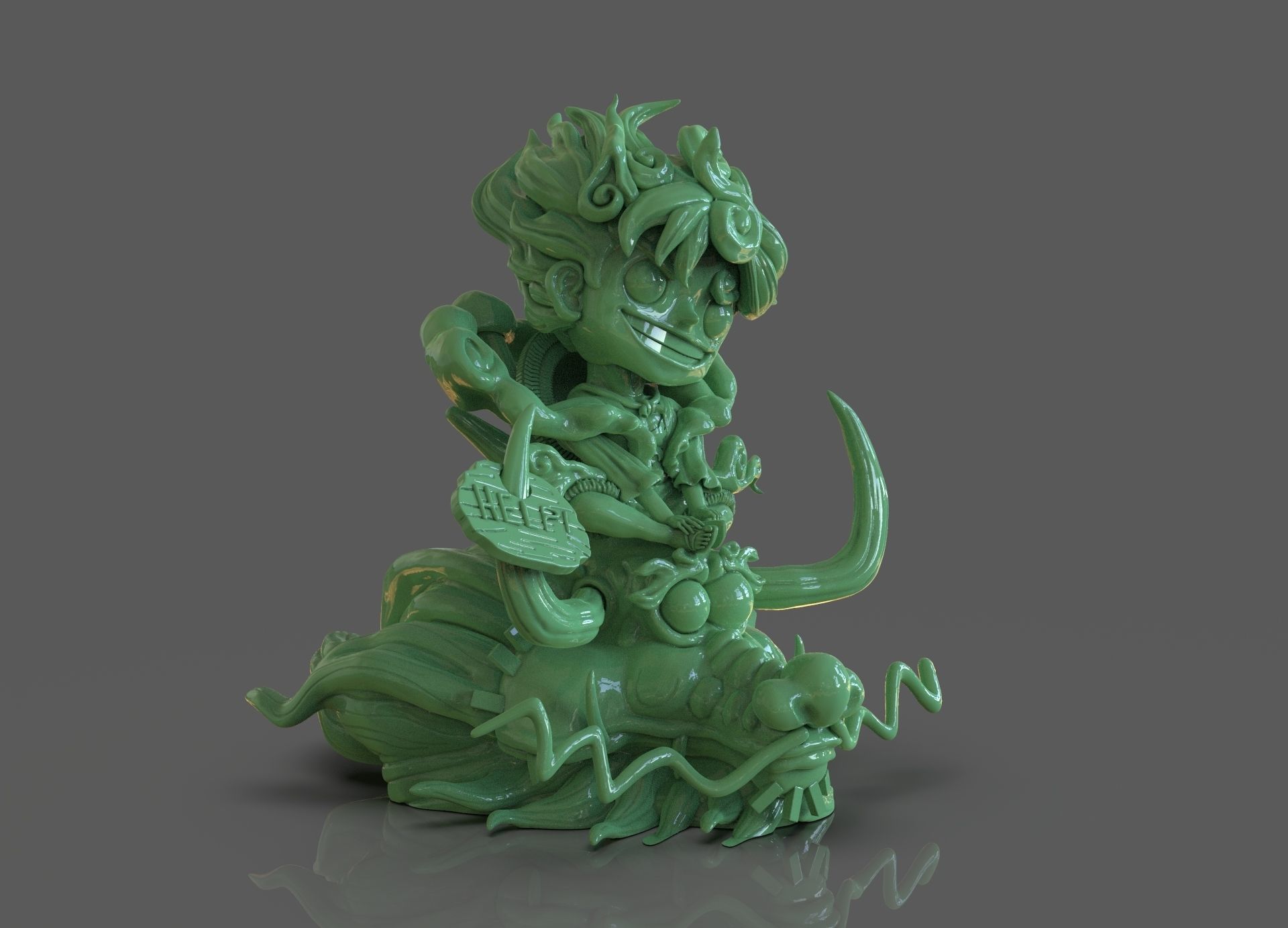 Chibi Luffy Nika 3D print model_8