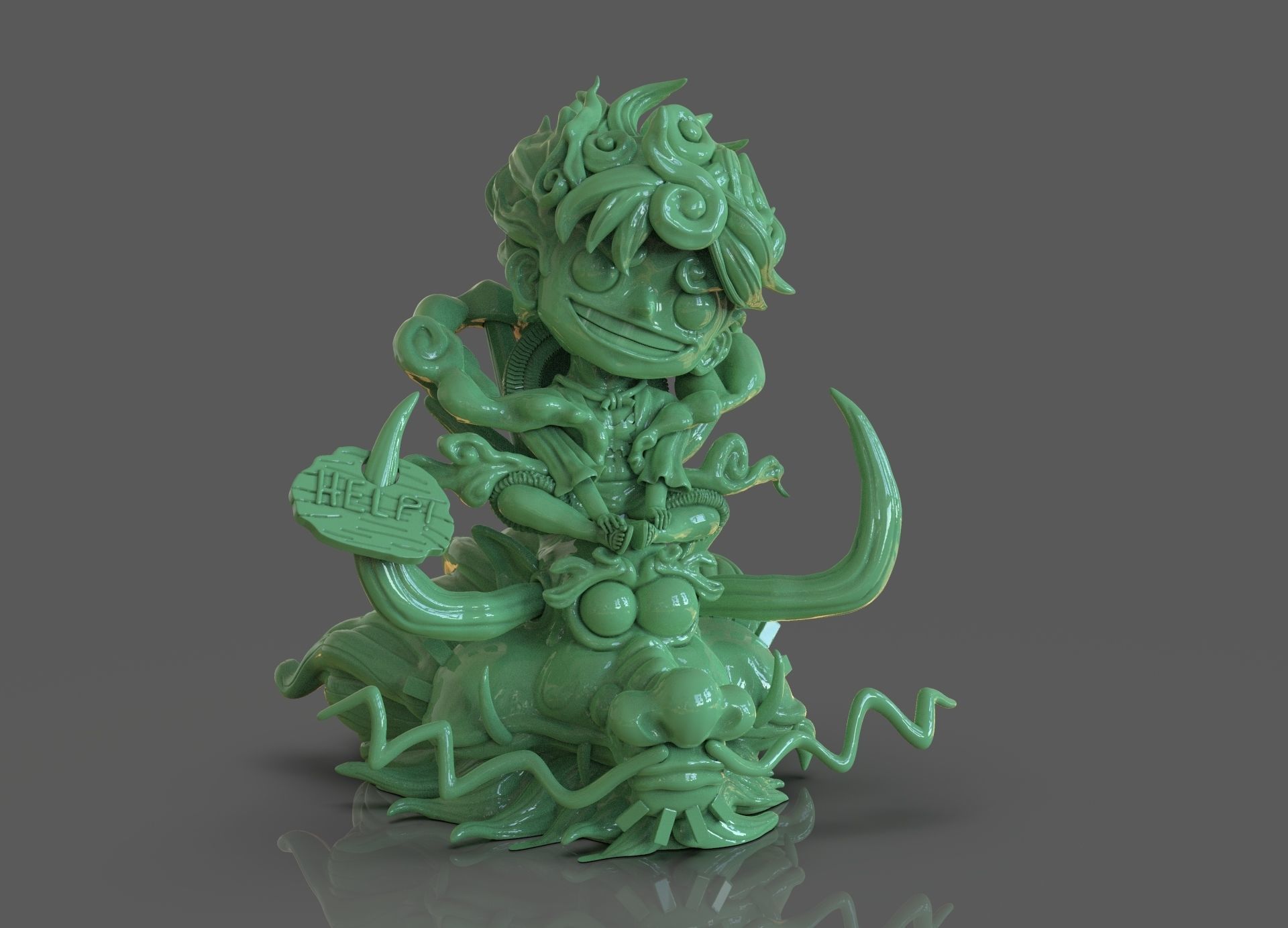 Chibi Luffy Nika 3D print model_9