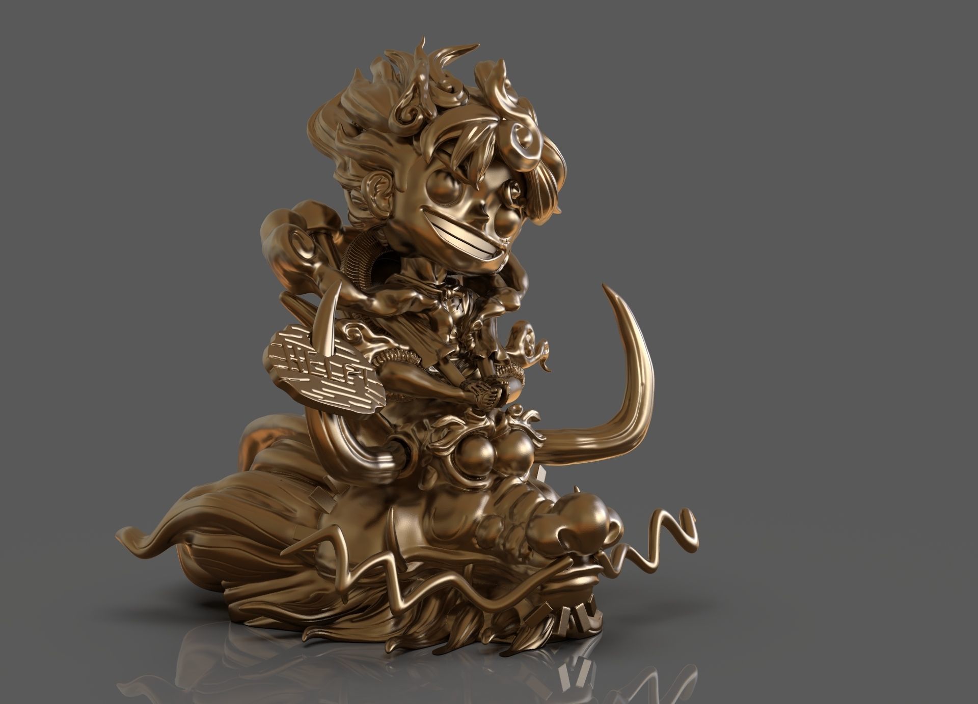 Chibi Luffy Nika 3D print model_18