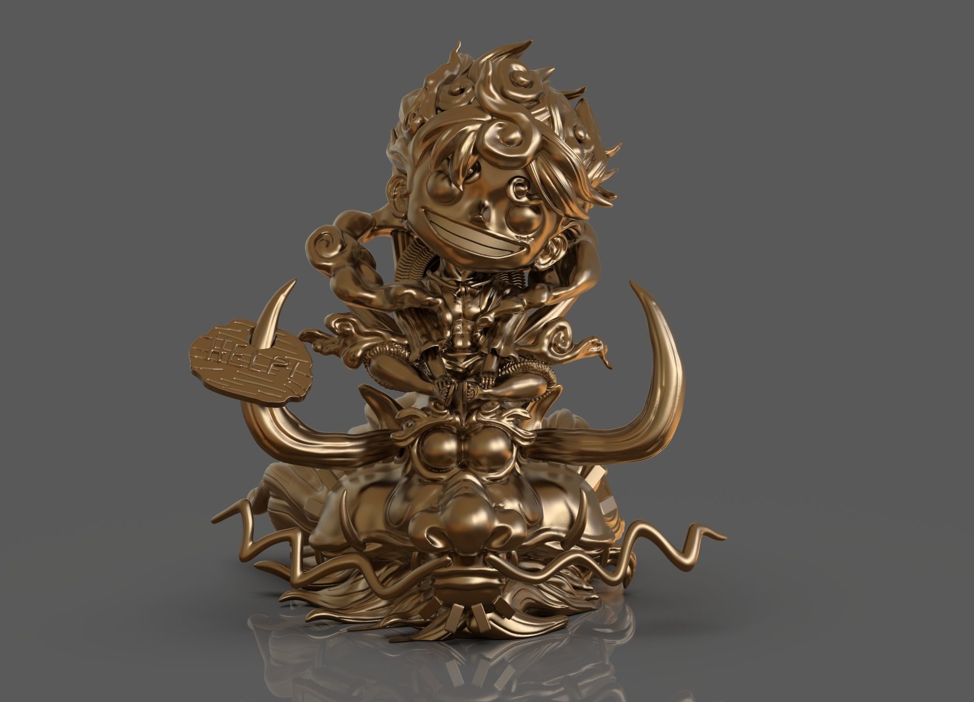 Chibi Luffy Nika 3D print model_11