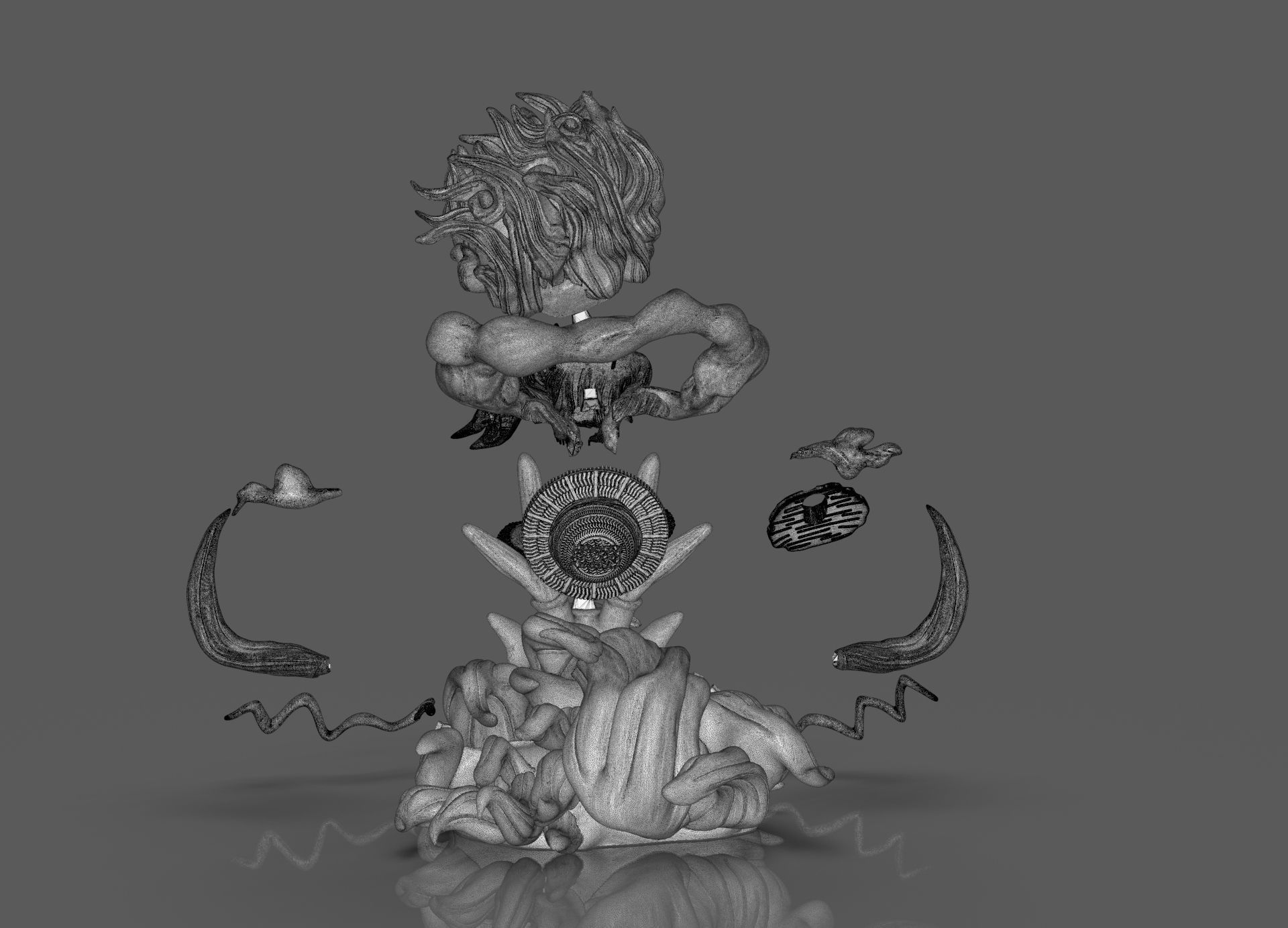 Chibi Luffy Nika 3D print model_36