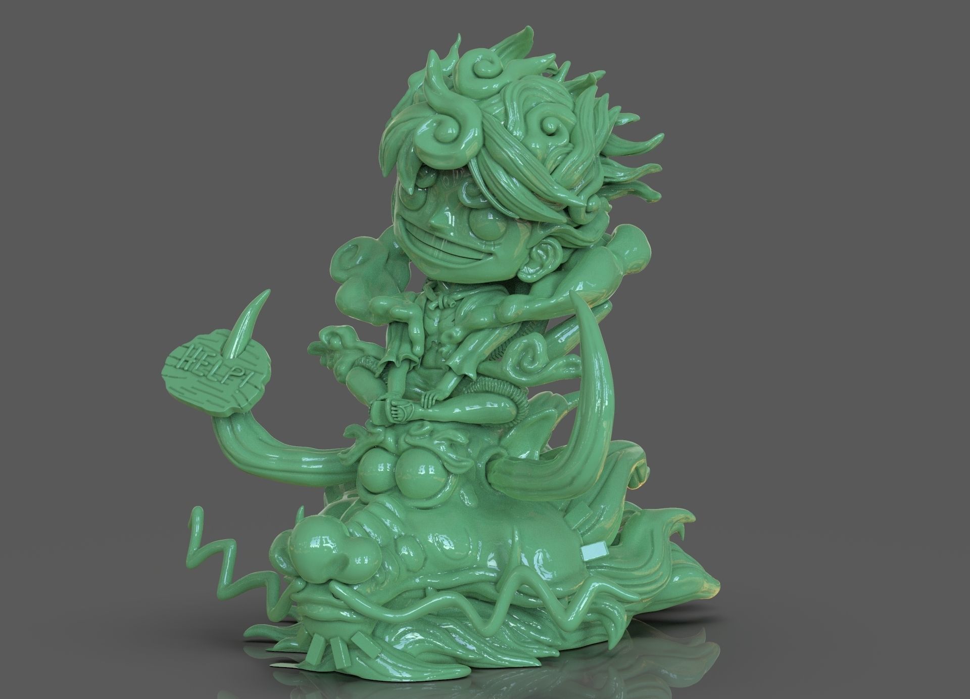 Chibi Luffy Nika 3D print model_1