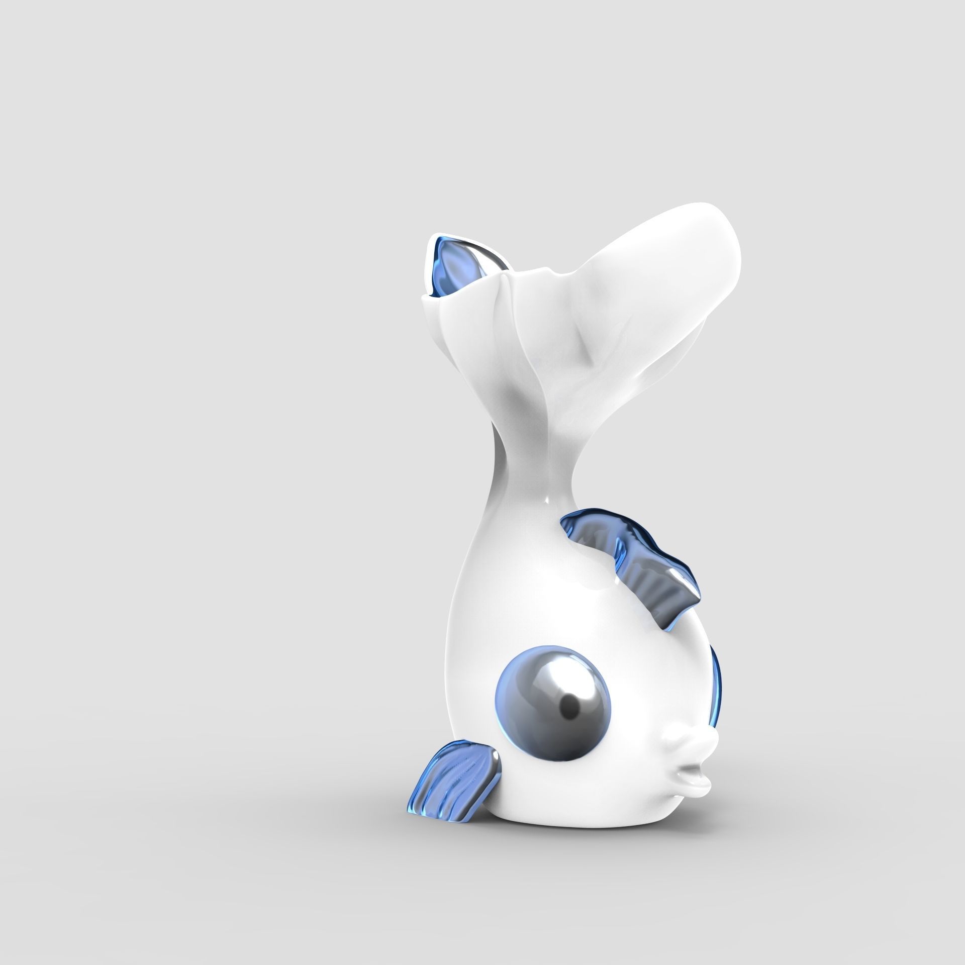 Cute Fish Planter - STL for 3D printing 3D print model_1