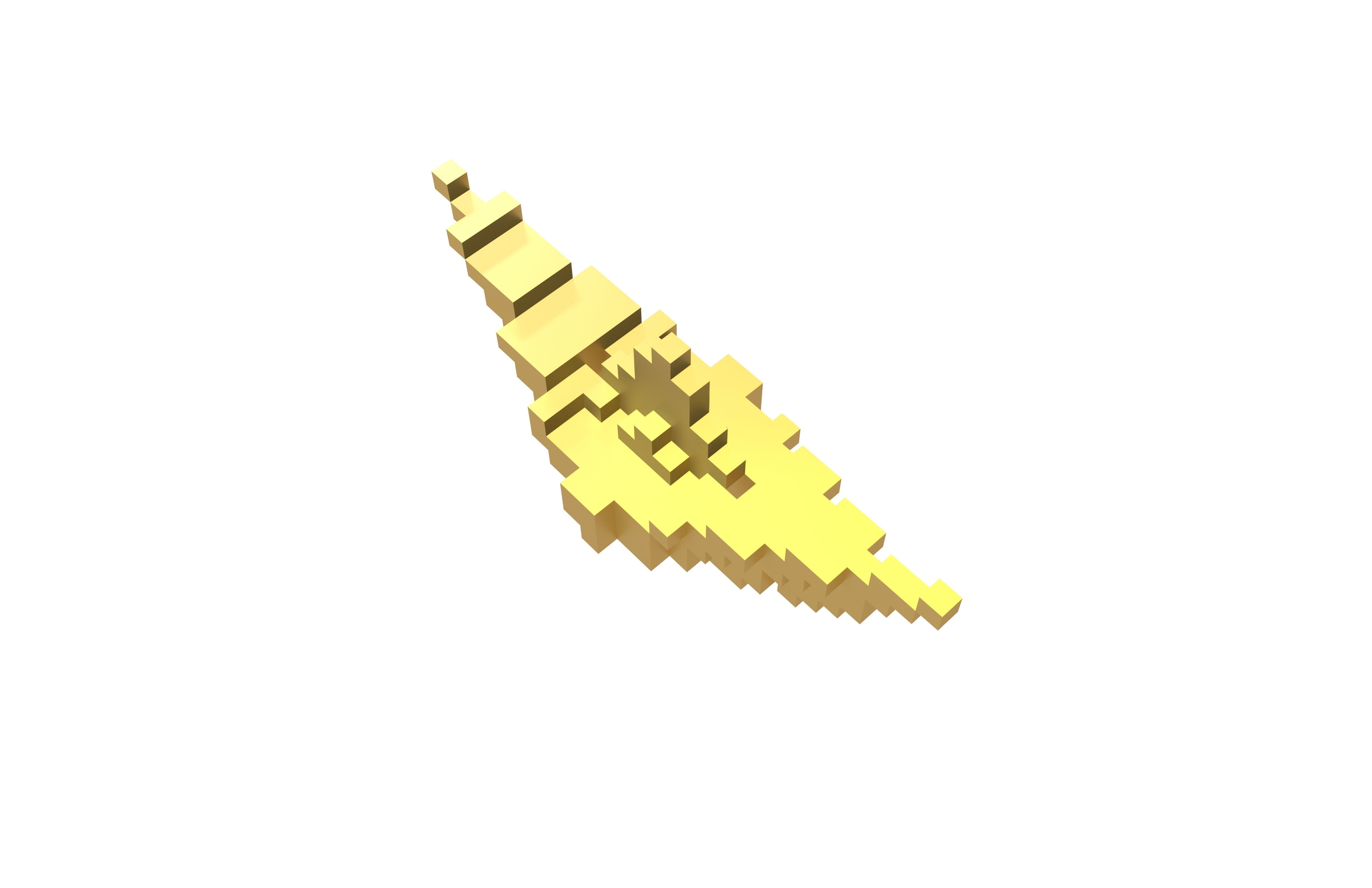 Voxel Boat v1 014 Low-poly 3D model_1