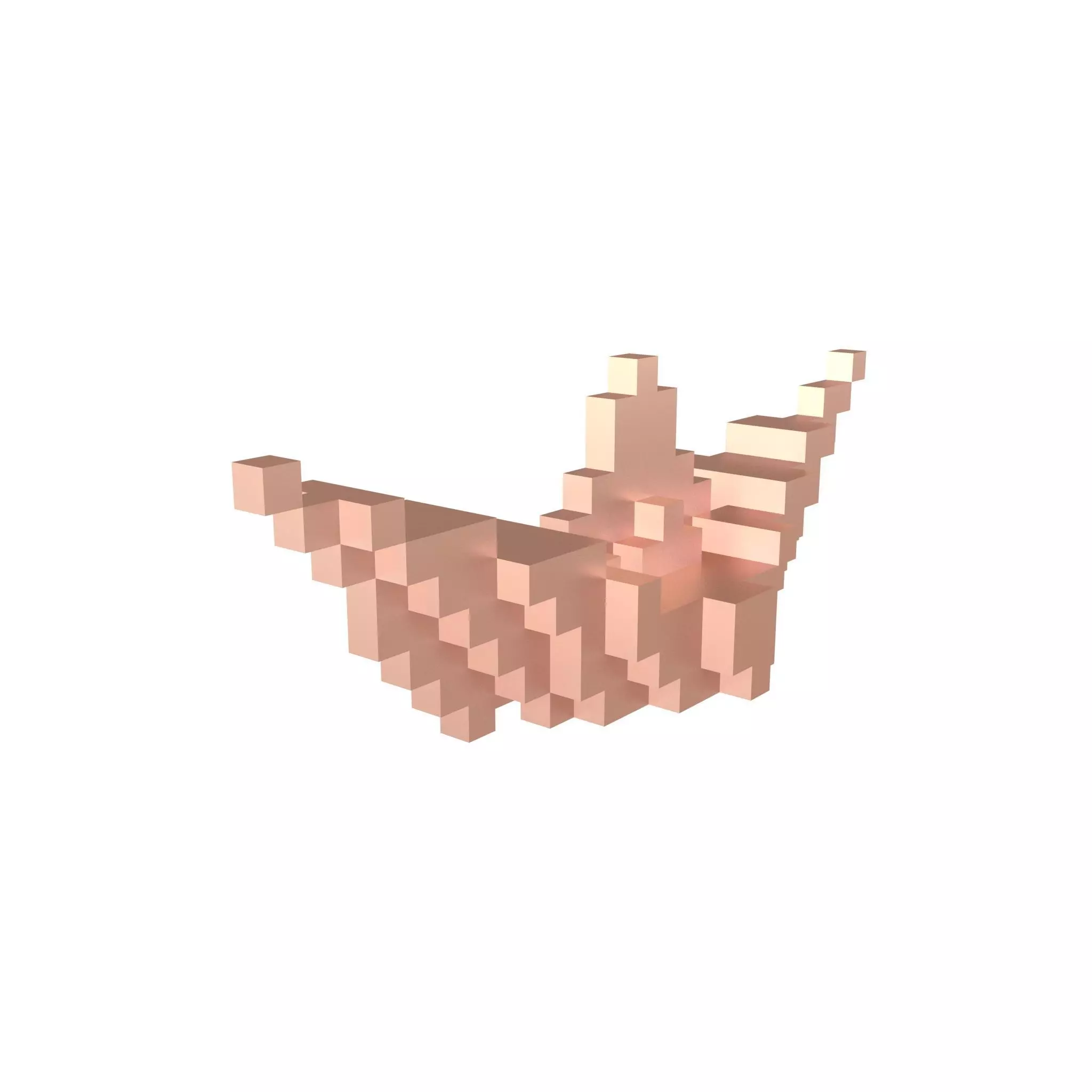 Voxel Boat v1 016 Low-poly 3D model_0