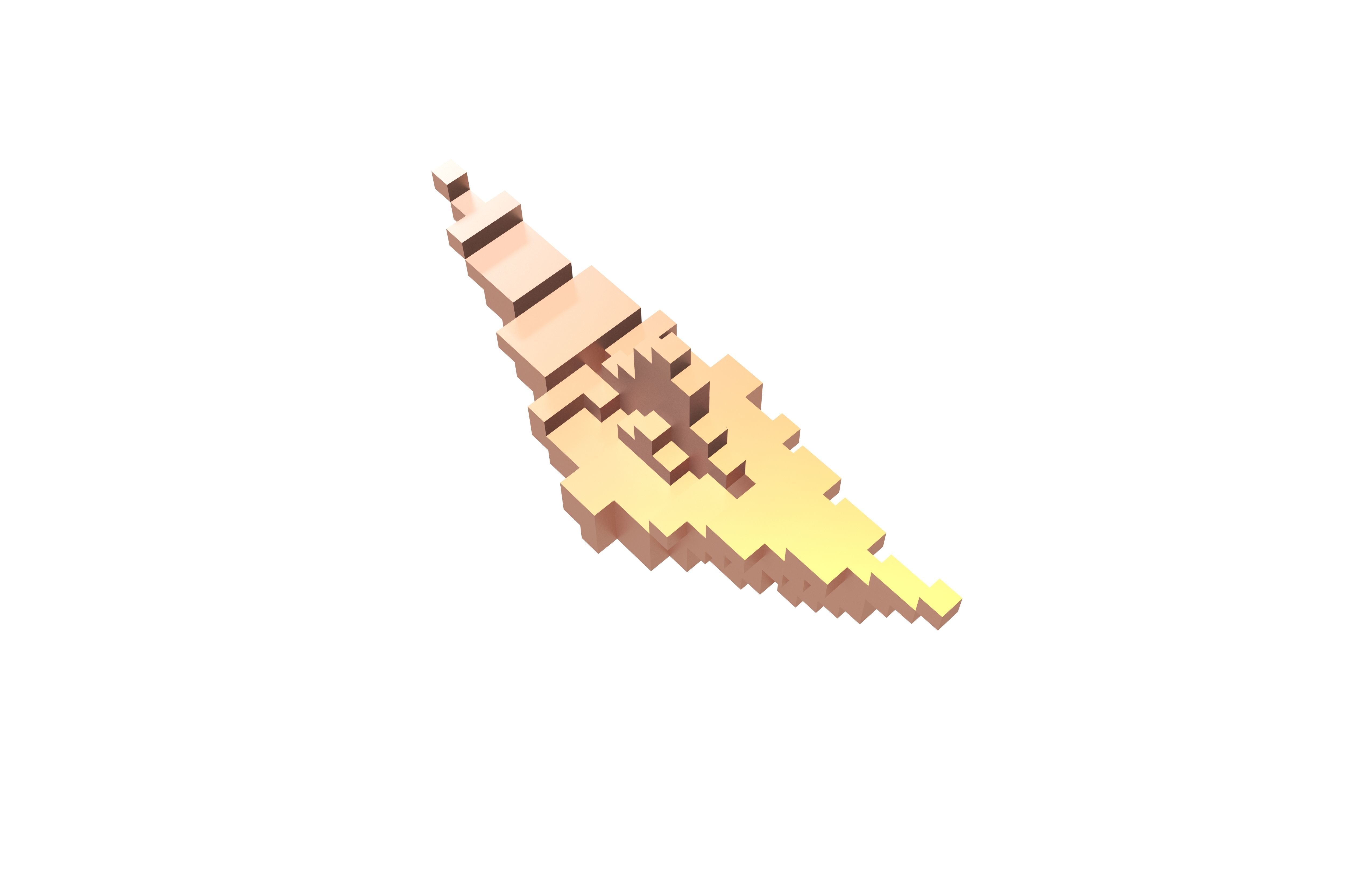 Voxel Boat v1 016 Low-poly 3D model_3