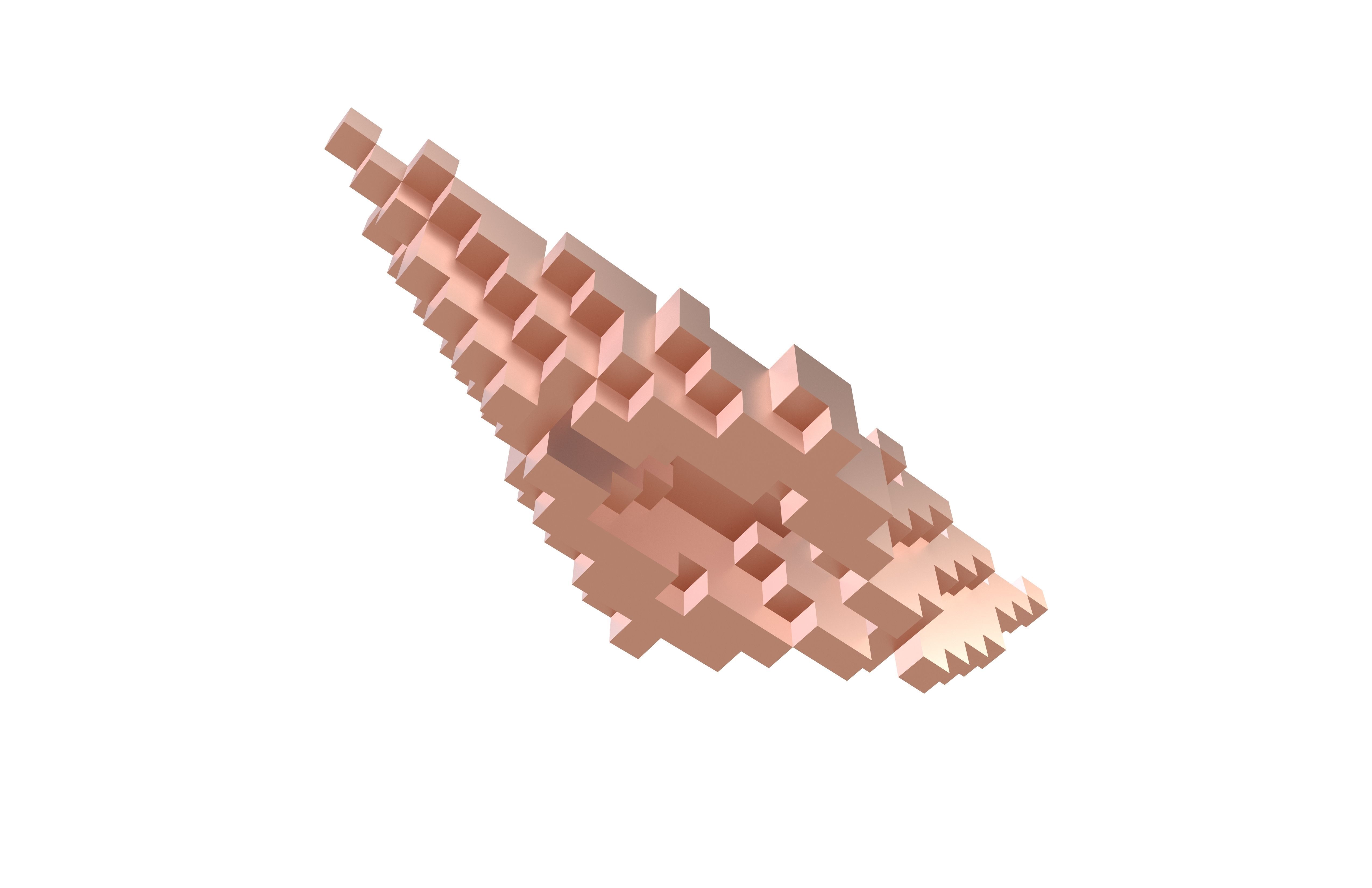 Voxel Boat v1 016 Low-poly 3D model_1