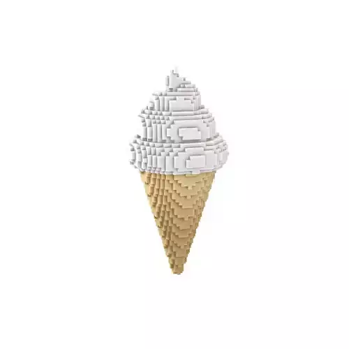 Voxel Ice Cream Cone v1 008