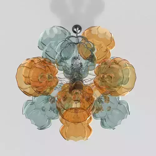 Luster glass flower pendant light