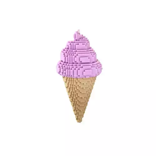 Voxel Ice Cream Cone v1 012