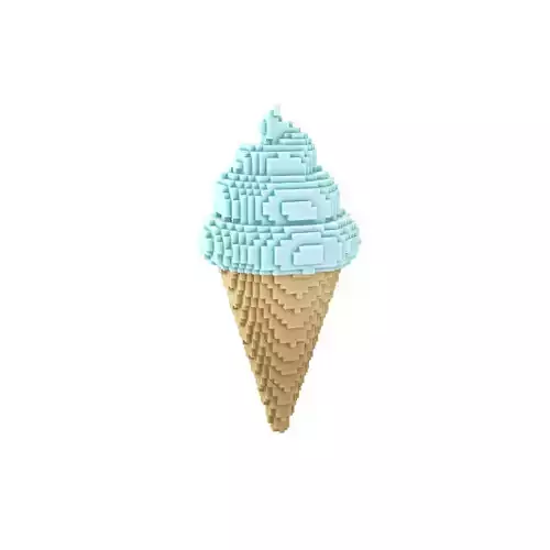 Voxel Ice Cream Cone v1 013