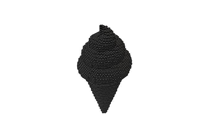 Voxel Ice Cream Cone v1 013 Low-poly 3D model 5