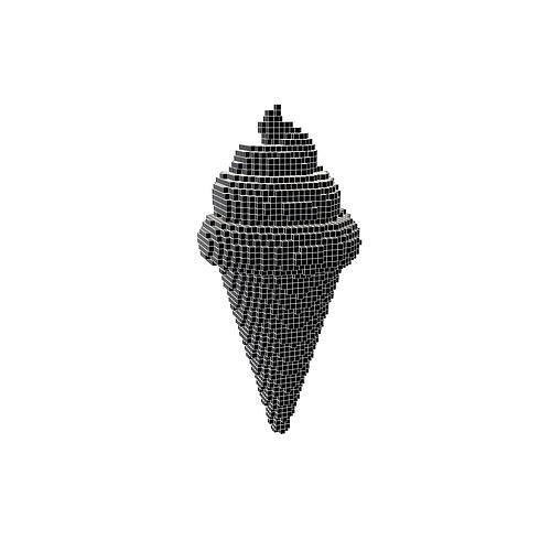 Voxel Ice Cream Cone v1 013 Low-poly 3D model 6