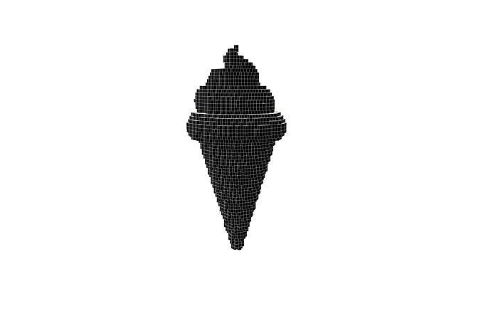 Voxel Ice Cream Cone v1 013 Low-poly 3D model 7