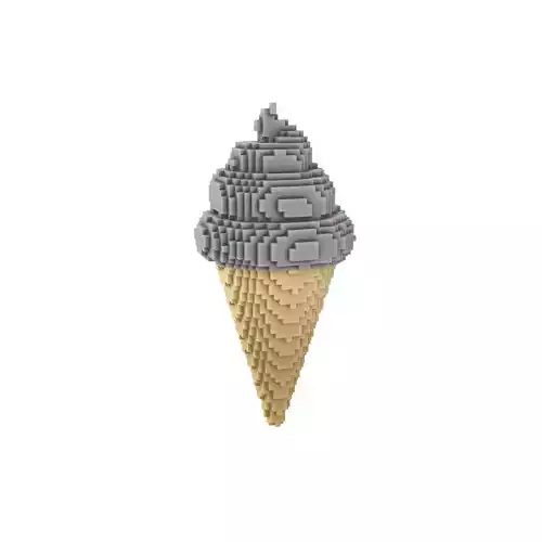 Voxel Ice Cream Cone v1 014