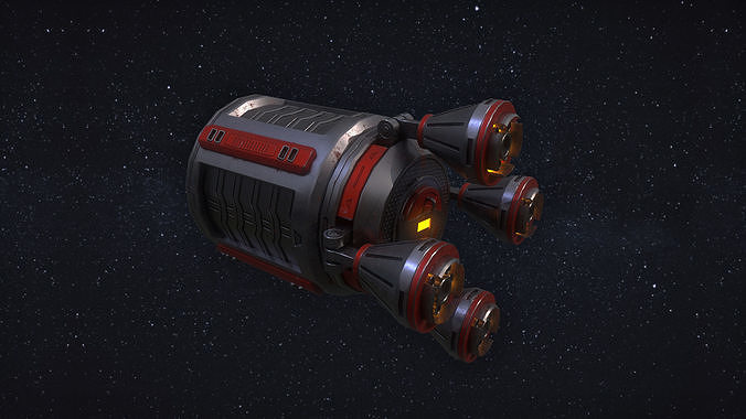 Sci FI Escape Pod Low-poly 3D model