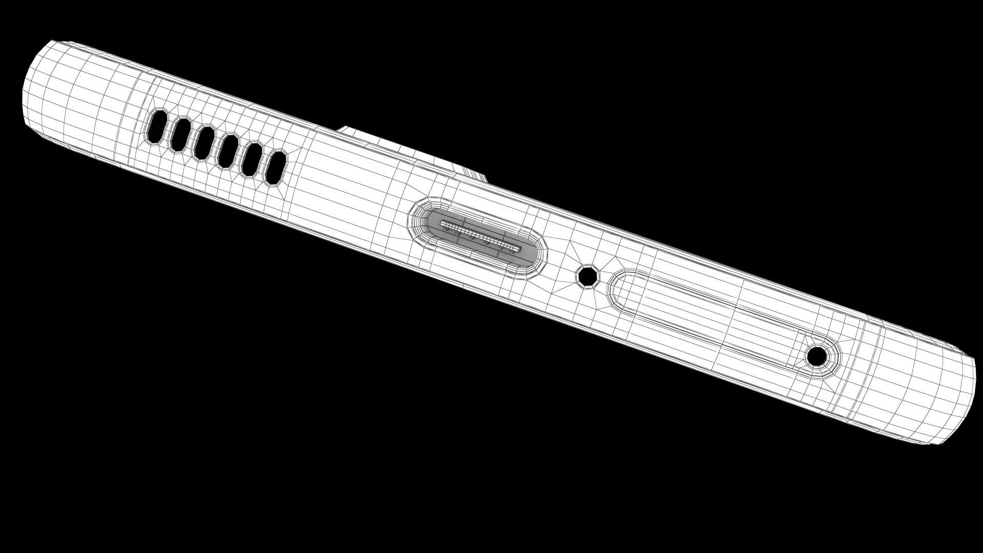 Samsung Galaxy S22 Plus 5G Phantom Black Low-poly 3D model_34