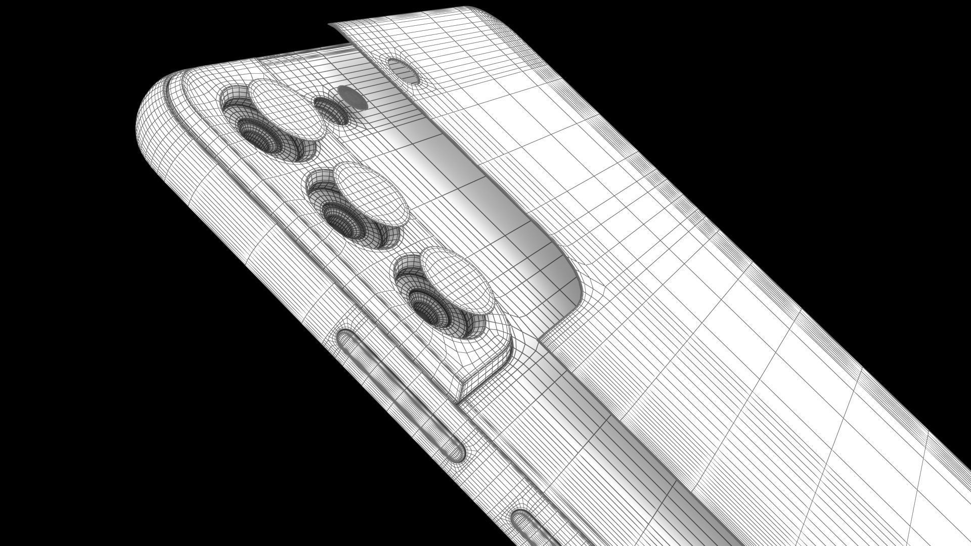 Samsung Galaxy S22 Plus 5G Phantom Black Low-poly 3D model_25