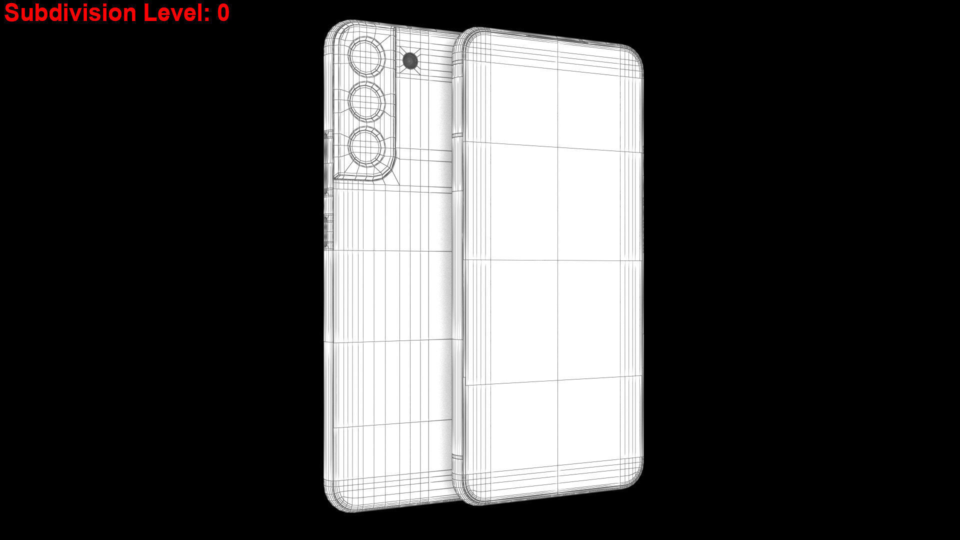 Samsung Galaxy S22 Plus 5G Phantom Black Low-poly 3D model_24