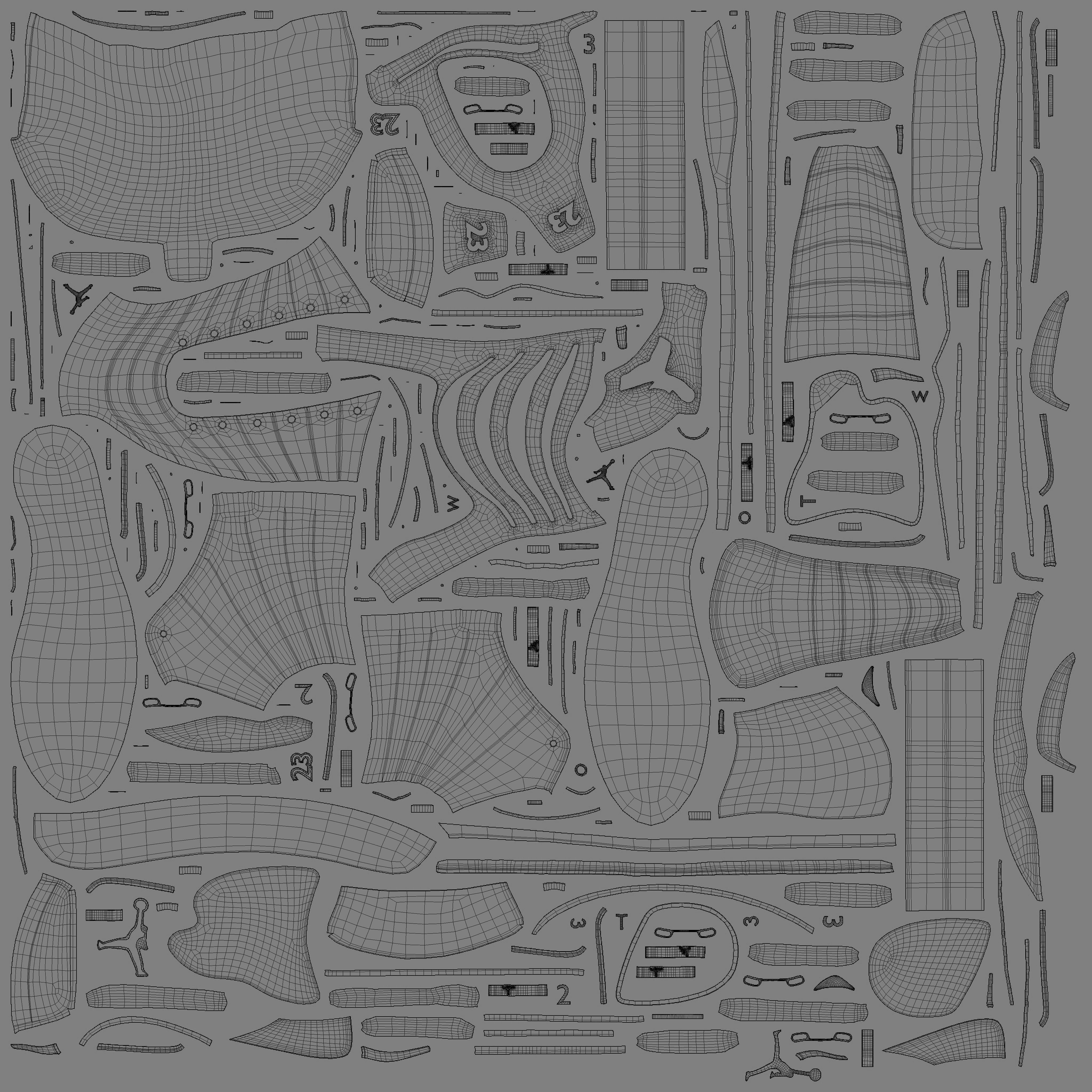 PBR Air Jordan 12-retro sneakers Royalty colorway Low-poly 3D model_12