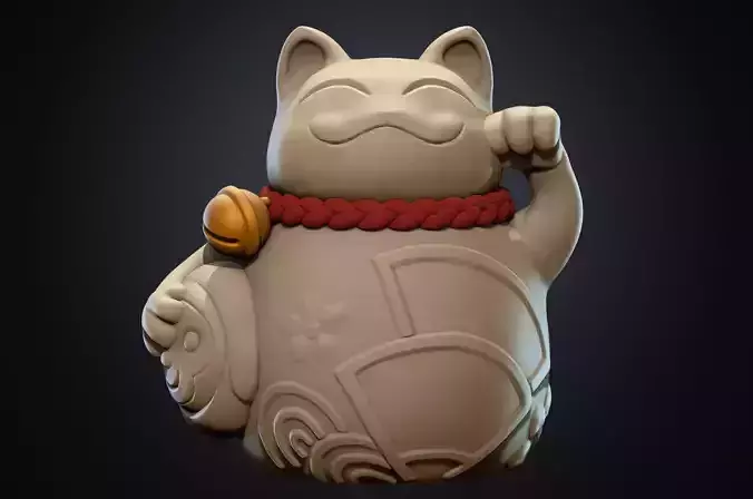 Lucky Cat statue 3D print model