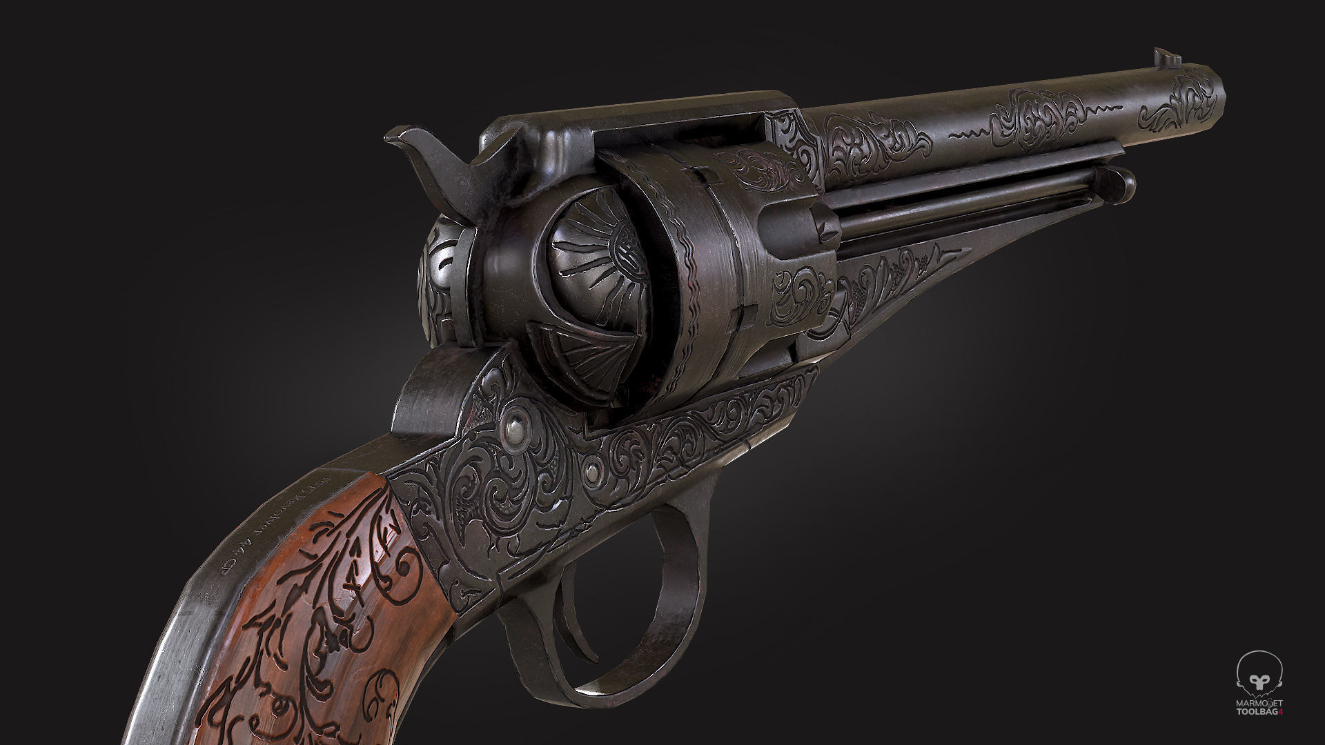 E Remington n Sons 1875 Revolver 44 cf Guns Low-poly 3D model_4