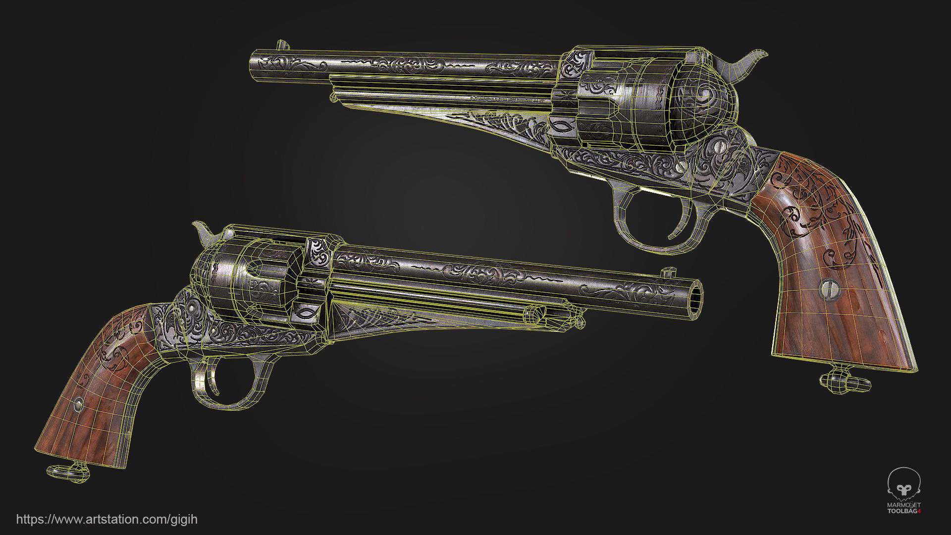 E Remington n Sons 1875 Revolver 44 cf Guns Low-poly 3D model_1