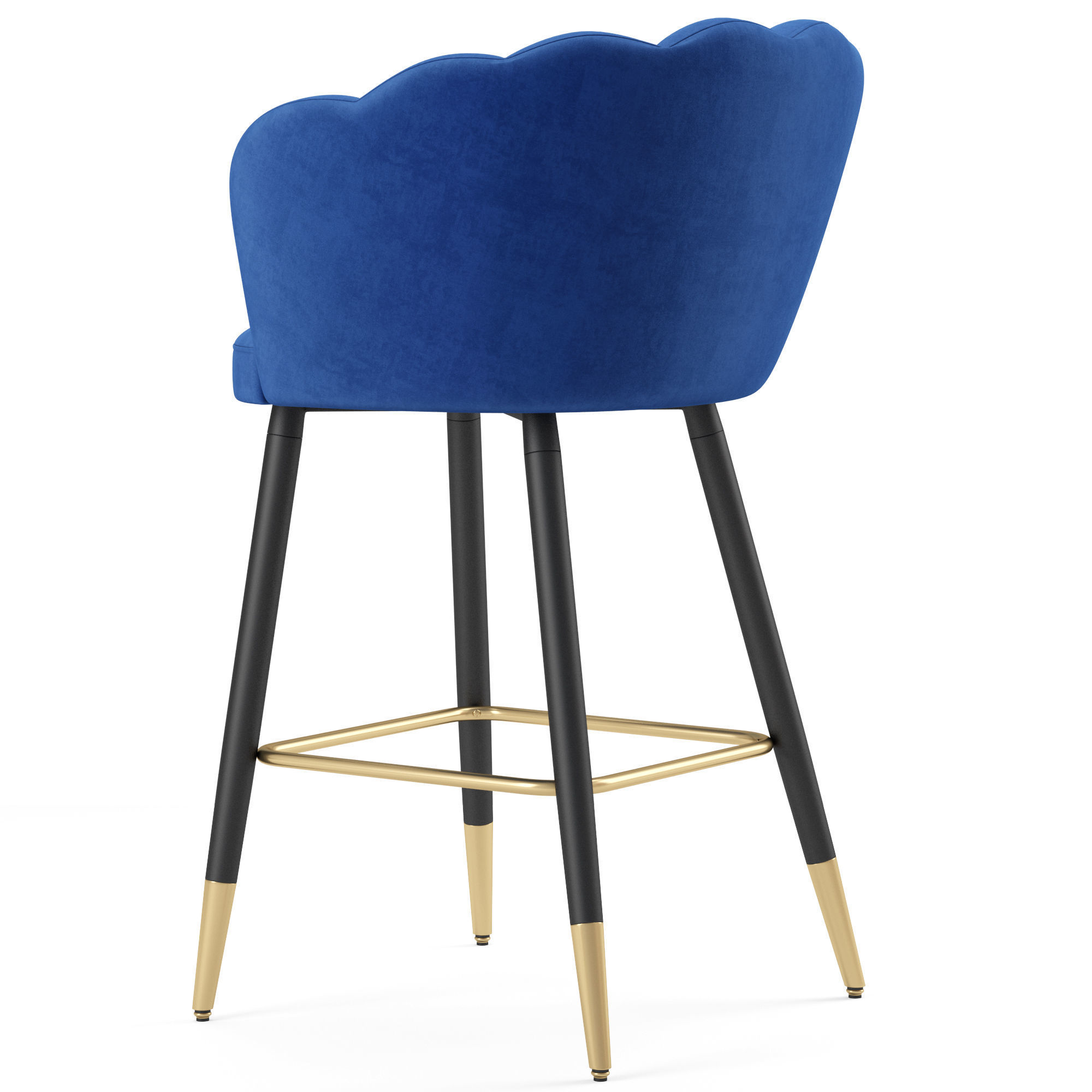 Vivian Velvet Bar Stool 3D model_4