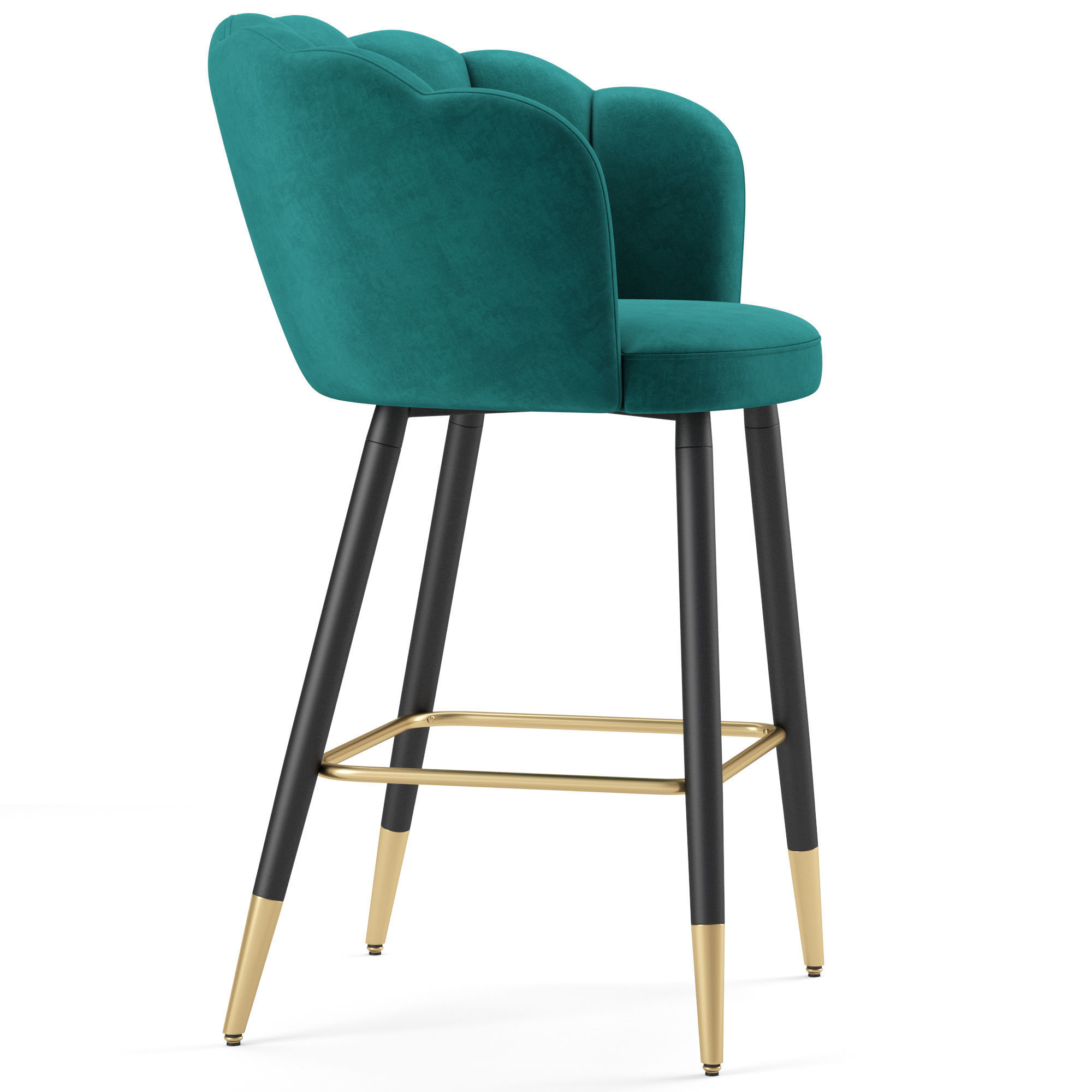 Vivian Velvet Bar Stool 3D model_2