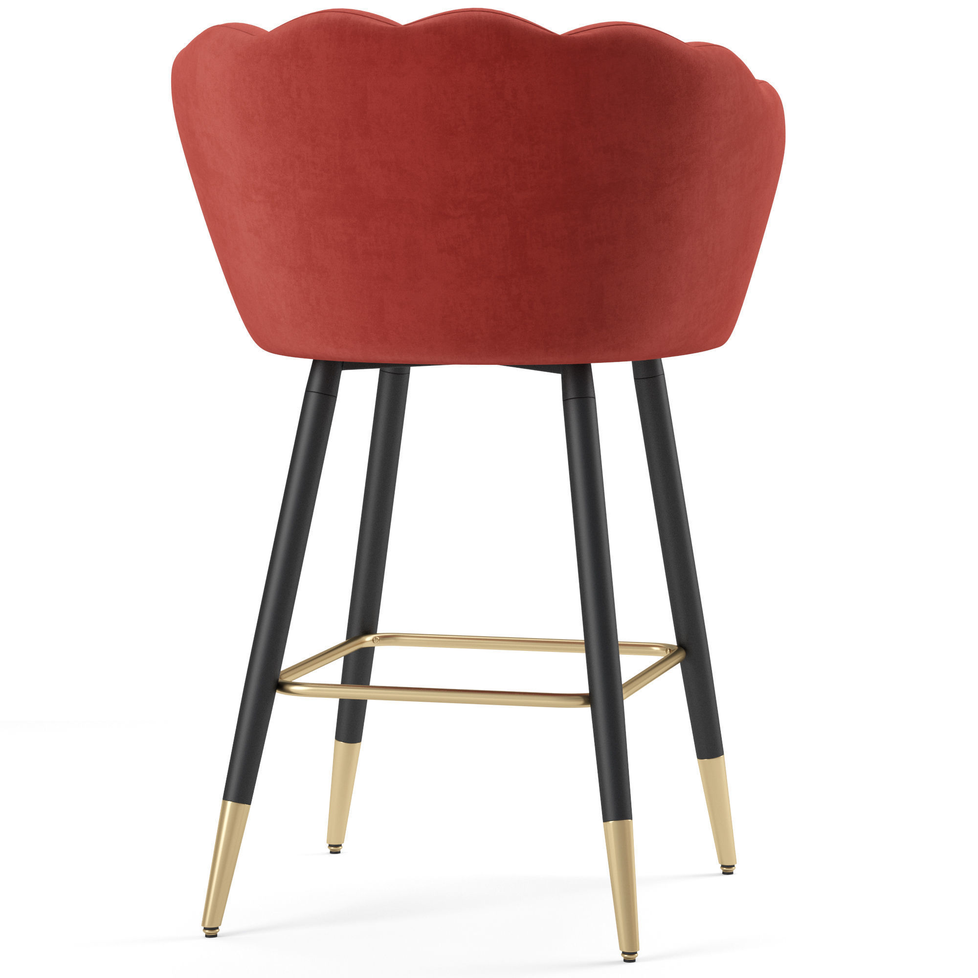 Vivian Velvet Bar Stool 3D model_3