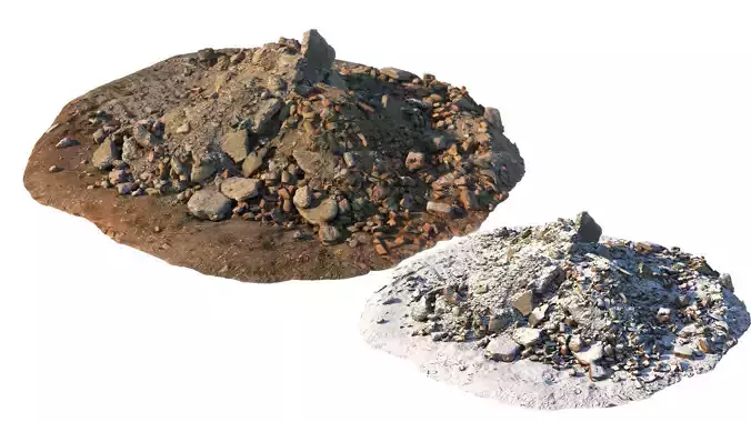 Pile of ruins 01 summer and winter versions 3D model