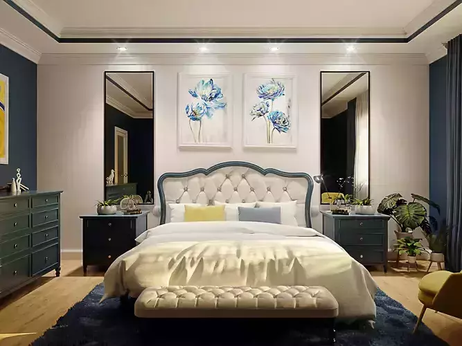 Blue-Yellow Bedroom