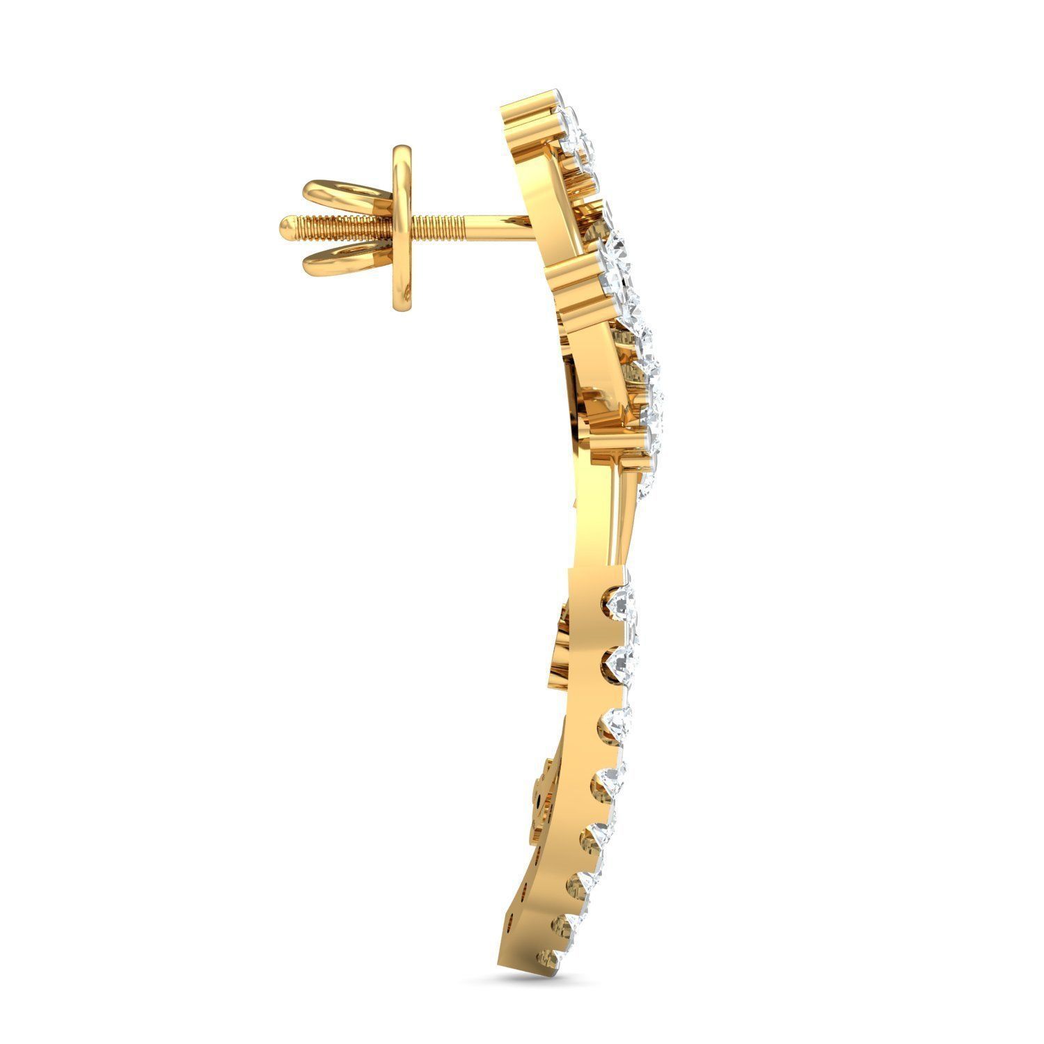 Solitaire Women Earring  3D print model_2