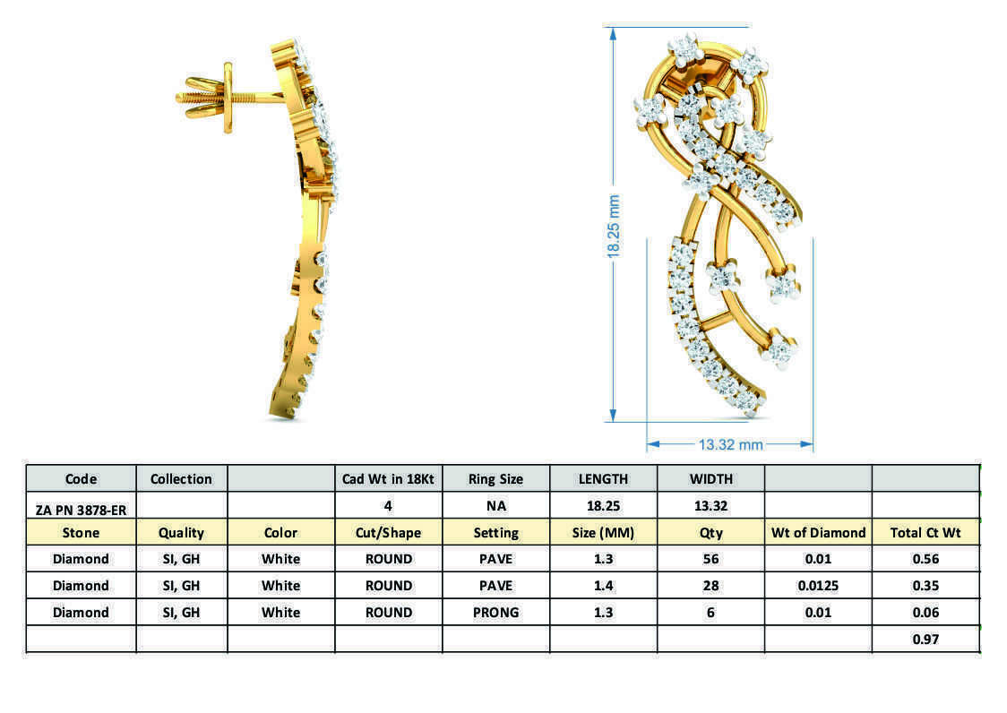 Solitaire Women Earring  3D print model_3